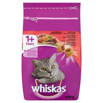 Whiskas 1+ teljes értékű állateledel felnőtt macskák számára marhahússal 300 g