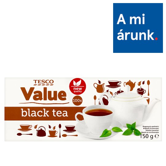 Tesco Value filteres fekete tea 100 filter 150 g