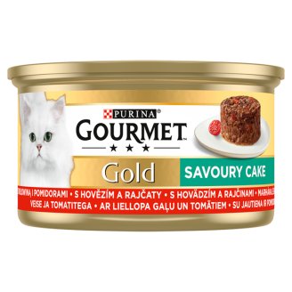 Gourmet Gold teljes értékű állateledel felnőtt macskák számára marhahússal és paradicsommal 85 g
