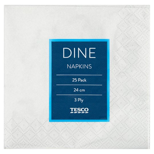 Tesco Dine szalvéta 3 rétegű 24 cm 25 db