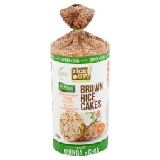 RiceUp! Eat Smart Brown Whole Grain Rice Cakes with Quinoa & Chia 120 g