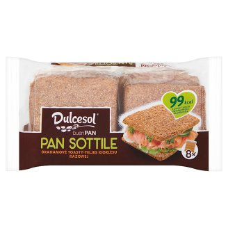 Dulcesol Pan Sottile csomagolt szeletelt teljes kiőrlésű kenyér 8 db 310 g