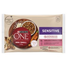 Purina One Mini Sensitive lazaccal nedves kutyaeledel 4 x 85 g (340 g)