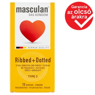 Masculan bordázott gumióvszer 10 db