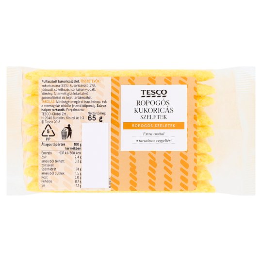 Tesco ropogós kukoricás szeletek 65 g