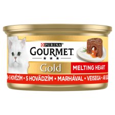 Gourmet Gold Melting Heart Wet Cat Food with Beef 85 g