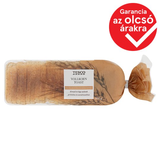 Tesco Vollkorn toast teljes kiőrlésű búzaliszttel 500 g