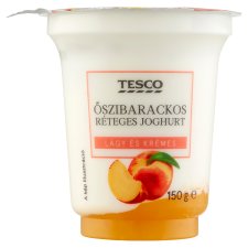Tesco őszibarackos réteges joghurt 150 g