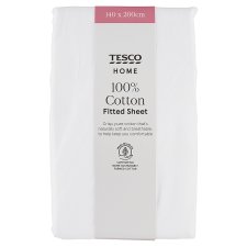 Tesco Home White Fitted Sheet 140 x 200 cm