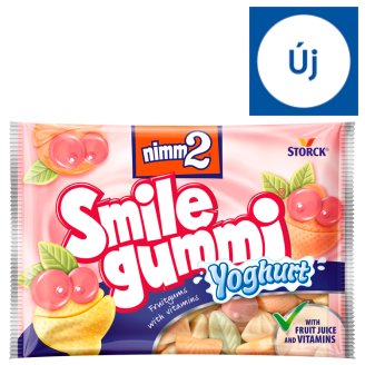 nimm2 Smilegummi Yoghurt vegyes gyümölcs ízű joghurtos gumicukorka vitaminokkal 100 g