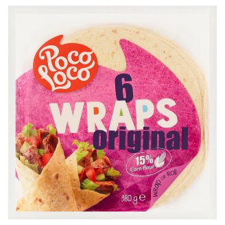 Poco Loco Original lágy tortilla lapok búza- és kukorica lisztből 6 db 380 g