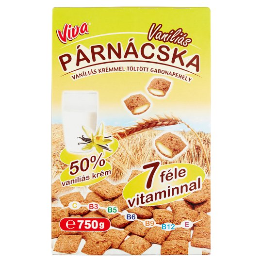 Viva vaníliás krémmel töltött gabonapehely párnácska 750 g