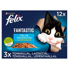 Purina Felix Fantastic halas válogatás aszpikban nedves macskaeledel 12 x 85 g (1,02 kg)