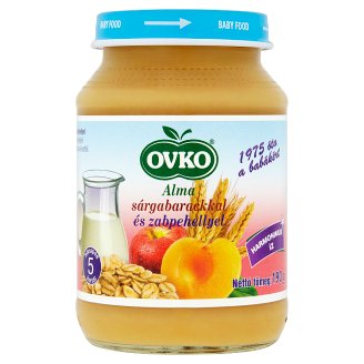 Ovko alma sárgabarackkal és zabpehellyel bébidesszert 5 hónapos kortól 190 g