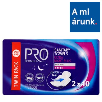 Tesco Pro Formula Ultra Night Plus szárnyas intim betét 2 x 10 db