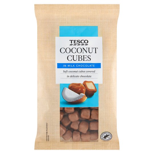 Tesco Coconut Cubes in Milk Chocolate 500 g Tesco Groceries