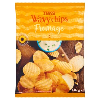 Tesco tejfölízű, vastagra vágott, hullámos burgonyachips 130 g