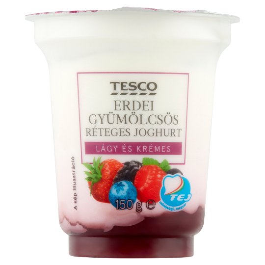 Tesco erdei gyümölcsös réteges joghurt 150 g