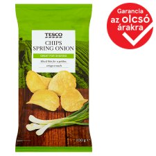 Tesco zöldhagyma ízű burgonyachips 200 g