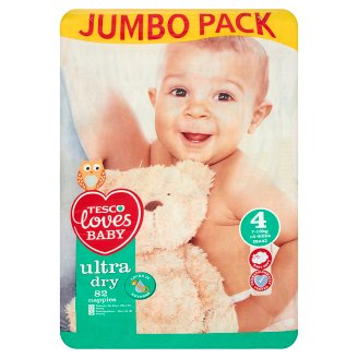 Tesco Loves Baby Ultra Dry 4 Maxi nadrágpelenka 7-18 kg 82 db