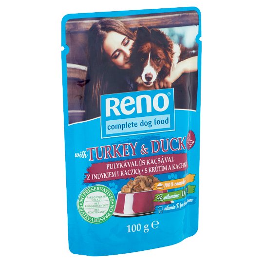 Reno Complete Pet Food for Adult Dogs with Turkey & Duck in Sauce 100 g