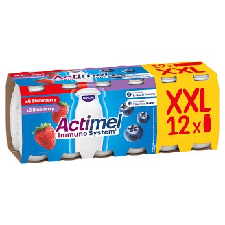 Danone Actimel zsírszegény, élőflórás, fekete áfonya- és szederízű és eperízű joghurtital 12 x 100 g