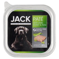 Jack premium pástétom bárányhússal, vesével és zöldborsóval kutyáknak 150 g