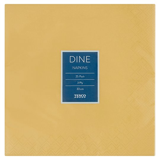 Tesco Dine szalvéta 3 rétegű 33 cm x 33 cm 25 db