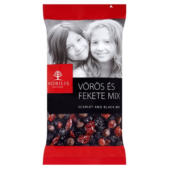 Nobilis vörös és fekete aszalt gyümölcs és étcsokoládé mix 100 g