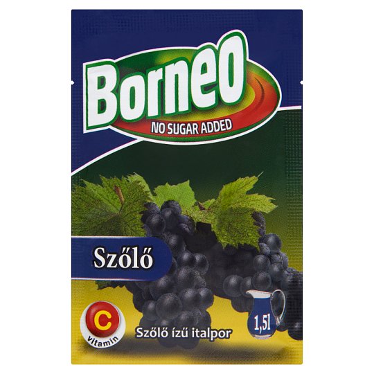 Borneo szőlő ízű italpor hozzáadott cukor nélkül, édesítőszerrel 9 g