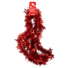 Jumi Red Tinsel Garland 70 mm x 2 m