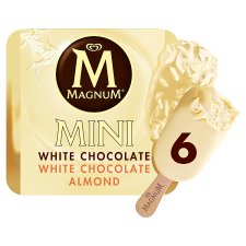 Magnum Mini Multipack White Chocolate and White Chocolate Almond Ice Cream 6 x 55 ml