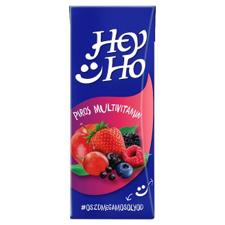Hey-Ho piros multivitamin vegyes gyümölcsital cukorral, édesítőszerrel és 7 vitaminnal 0,2 l