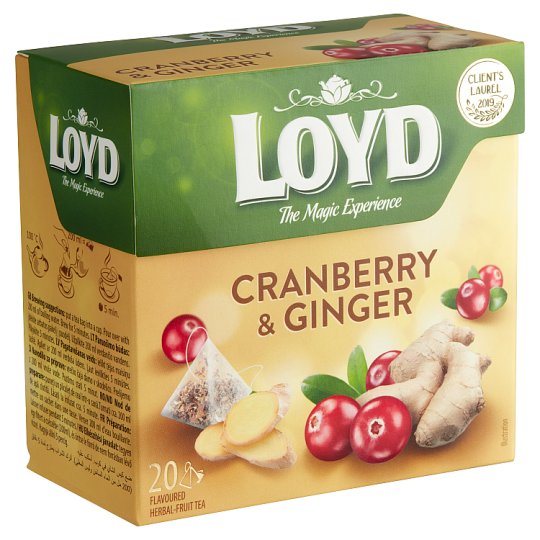 Loyd Cranberry & Ginger Flavoured Fruit Tea 20 Tea Bags 40 g Tesco