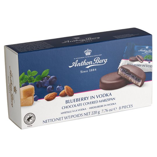 Anthon Berg marcipános étcsokoládé áfonyás vodkával töltve 8 db 220 g
