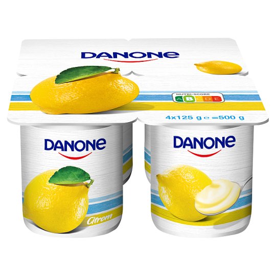 Danone Könnyű és Finom Lemon Flavoured Low-Fat Yoghurt with Live Cultures 4 x 125 g (500 g)