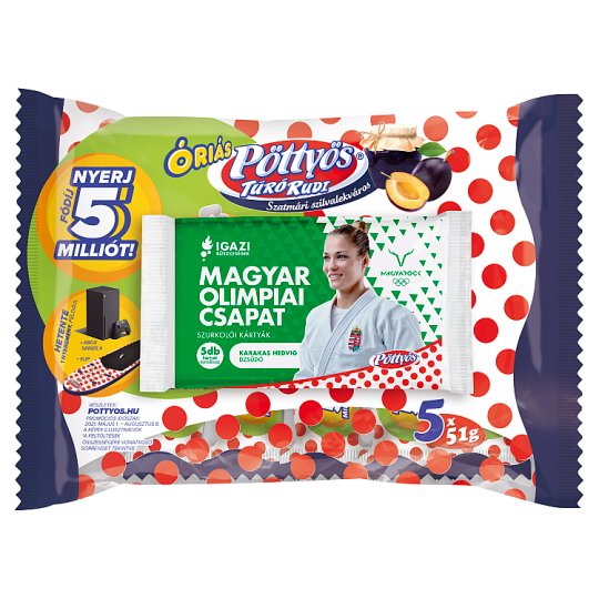 Pöttyös Óriás Túró Rudi Cottage Cheese Dessert with Plum Jam Filling 5 x 51 g (255 g)