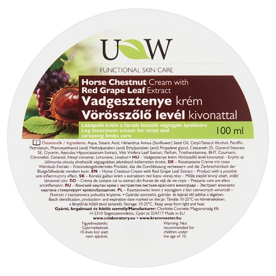 UW vadgesztenye krém vörösszőlő levél kivonattal 100 ml