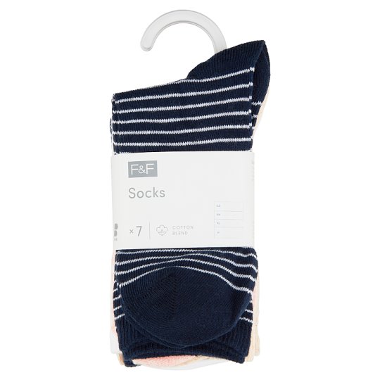 image 1 of F&F Women Ankle Socks 7 Pairs/Pack, M-L, Multicolour