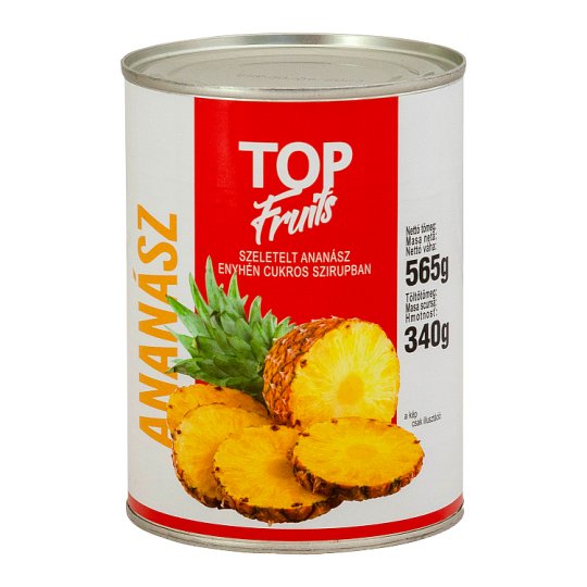 TOP FRUITS ananász körszeletes szirupban 565g