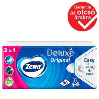Zewa Deluxe illatmentes papír zsebkendő 3 rétegű 90 db