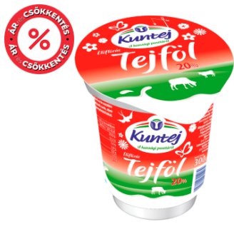 Kuntej kunsági élőflórás tejföl 20% 300 g