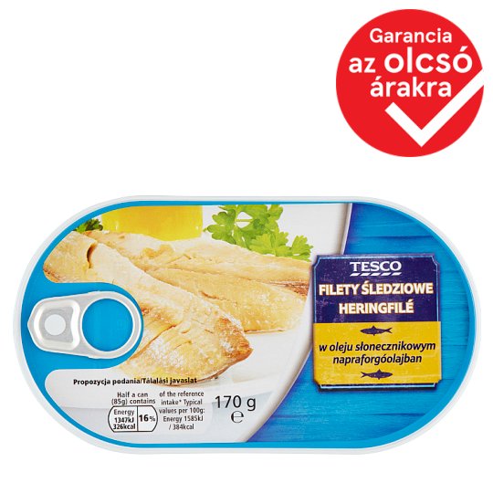 Tesco heringfilé napraforgóolajban 170 g
