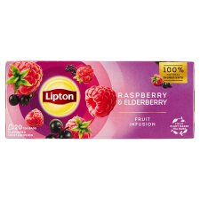 Lipton Fruit Infusion Raspberry & Elderberry ízesített gyümölcstea 20 db teafilter 32 g