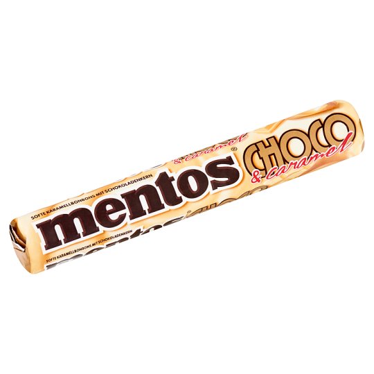 Mentos fehércsokoládéval töltött karamellás cukordrazsé 38 g