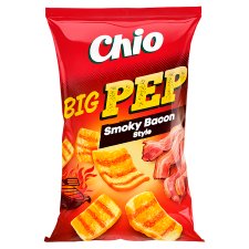 Chio Big Pep Smoky Bacon Style Fried Wheat-Potato Snack with Bacon Flavour 65 g