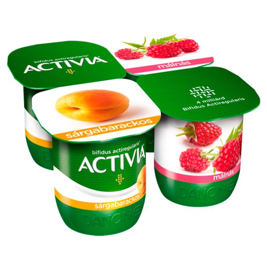 Danone Activia Yoghurt with Apricot-Raspberry and Live Cultures 4 x 125 g (500 g)