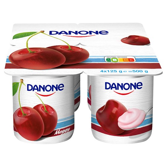 Danone Könnyű és Finom Sour Cherry Flavoured Low-Fat Yoghurt with Live Cultures 4 x 125 g (500 g)