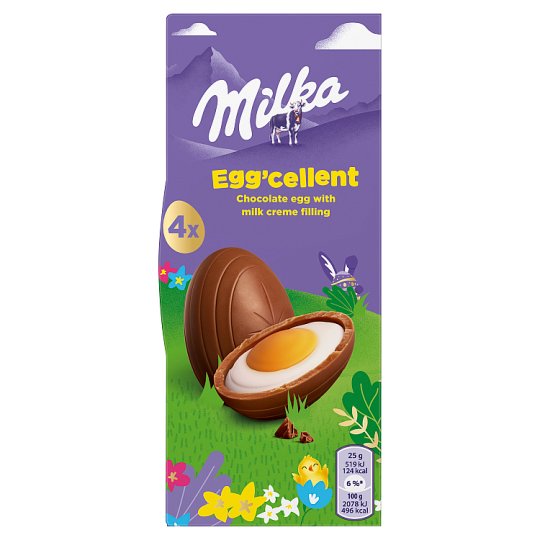 Milka Egg'cellent Alpine Milk Chocolate 4 x 31 g (124 g) - Tesco Online ...