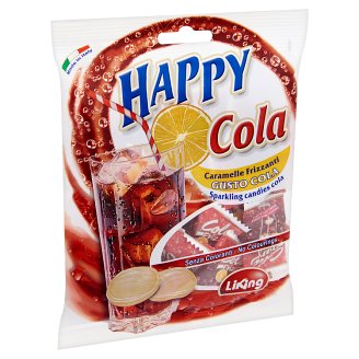 Liking Happy Cola kóla ízesítésű, pezsgőporral töltött keménycukorka 125 g